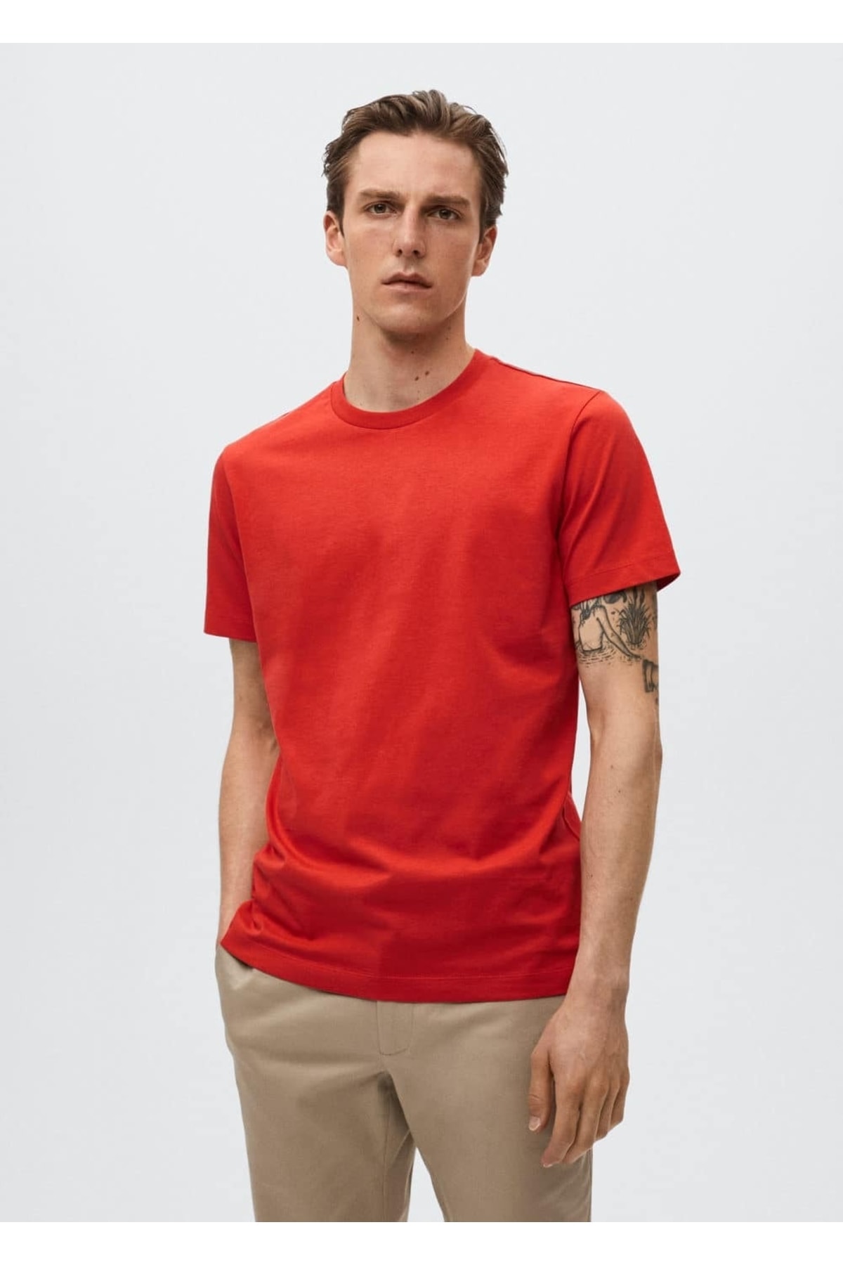 تصویر تی شرت اورجینال مردانه برند Mango کد bmn37001031 